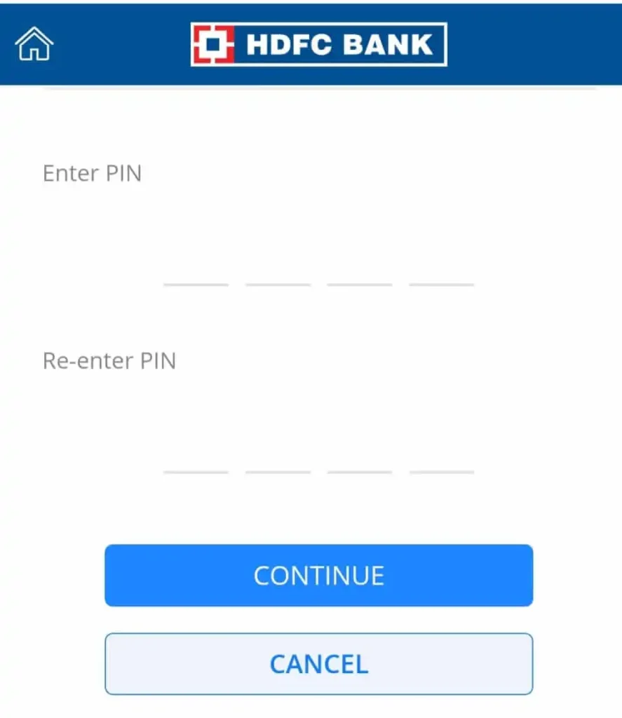 hdfc online atm pin generation